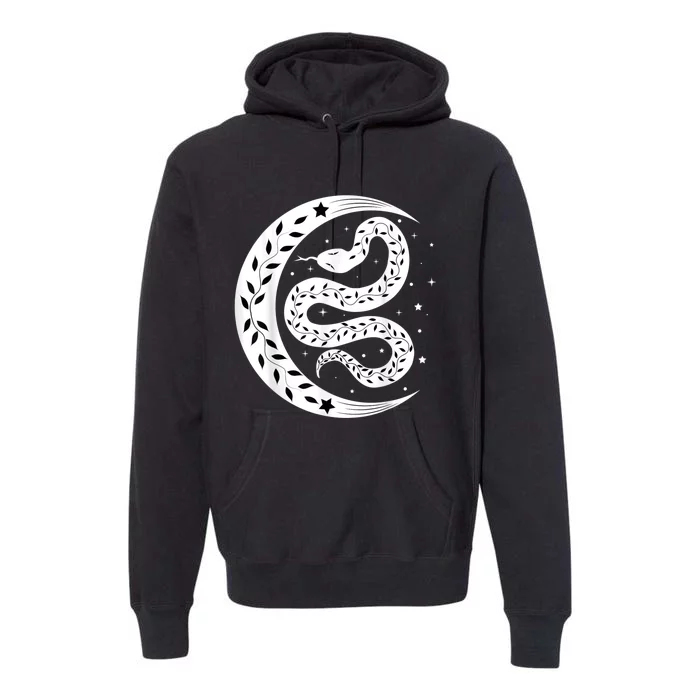 Snake Stars Sky Half Moon Herpetologist Reptile Lover Premium Hoodie