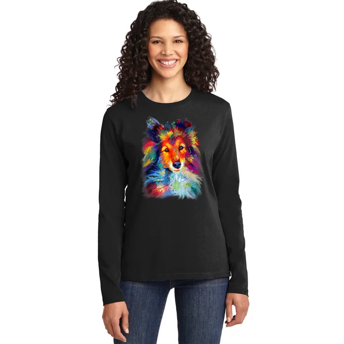 Sheltie Shetland Sheepdog For A Sheltie Mom Ladies Long Sleeve Shirt