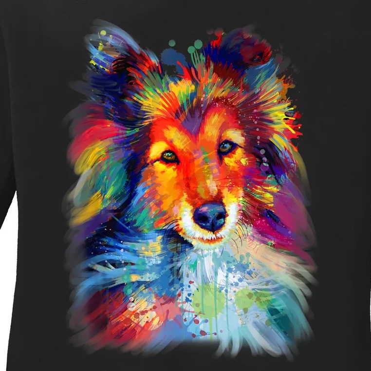 Sheltie Shetland Sheepdog For A Sheltie Mom Ladies Long Sleeve Shirt