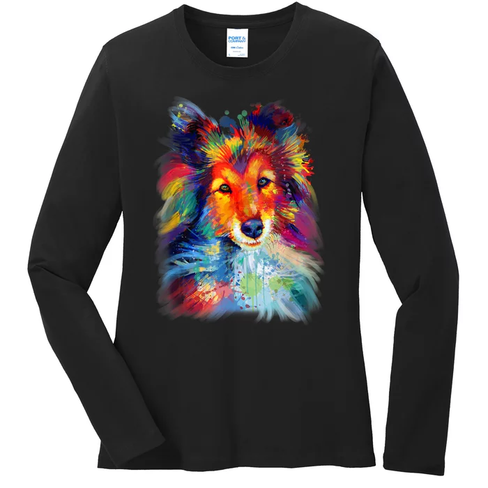 Sheltie Shetland Sheepdog For A Sheltie Mom Ladies Long Sleeve Shirt