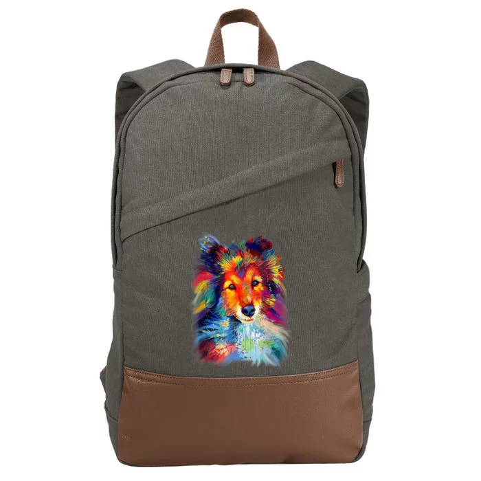 Sheltie Shetland Sheepdog For A Sheltie Mom Cotton Canvas Backpack