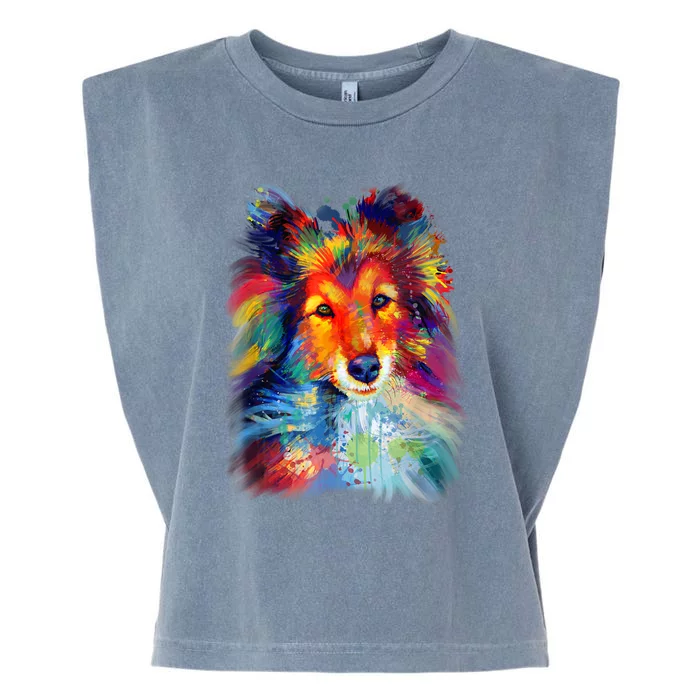 Sheltie Shetland Sheepdog For A Sheltie Mom Garment-Dyed Women's Muscle Tee