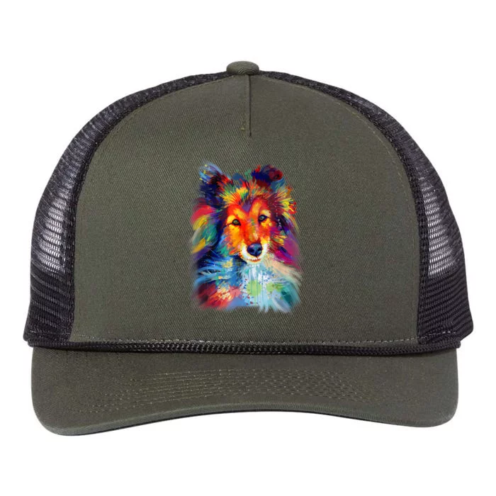 Sheltie Shetland Sheepdog For A Sheltie Mom Retro Rope Trucker Hat Cap