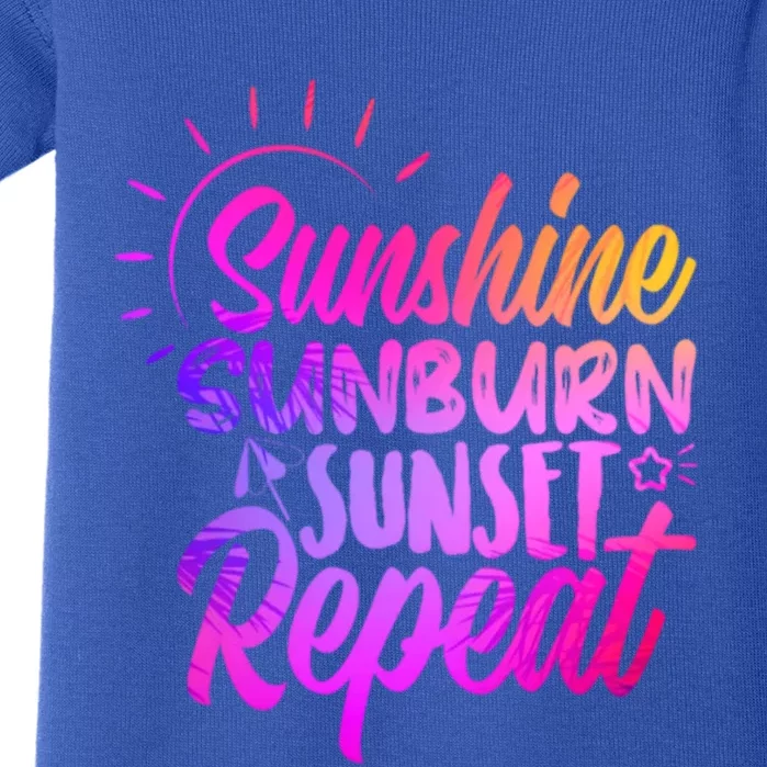 Sunrise Sunburn Sunset Repeat Sunshine Summer Beach Vibes Gift Baby Bodysuit