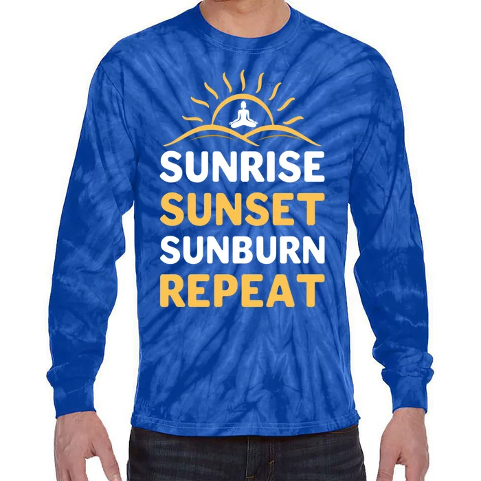 Sunrise Sunset Sunburn Repeat Gift Tie-Dye Long Sleeve Shirt