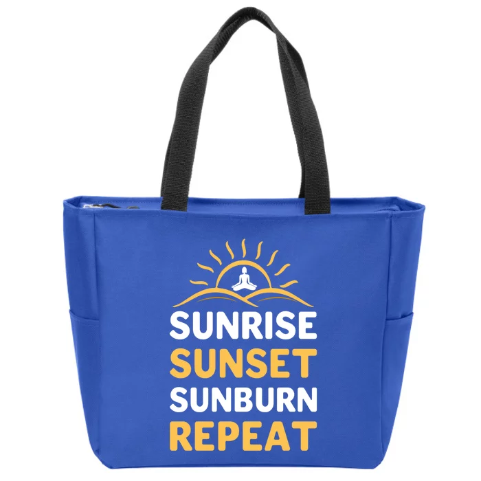 Sunrise Sunset Sunburn Repeat Gift Zip Tote Bag