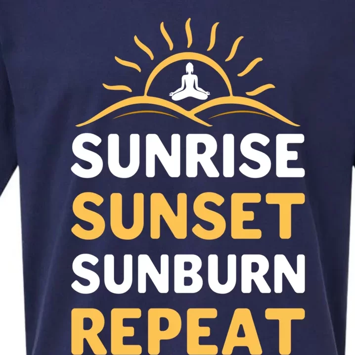 Sunrise Sunset Sunburn Repeat Gift Sueded Cloud Jersey T-Shirt