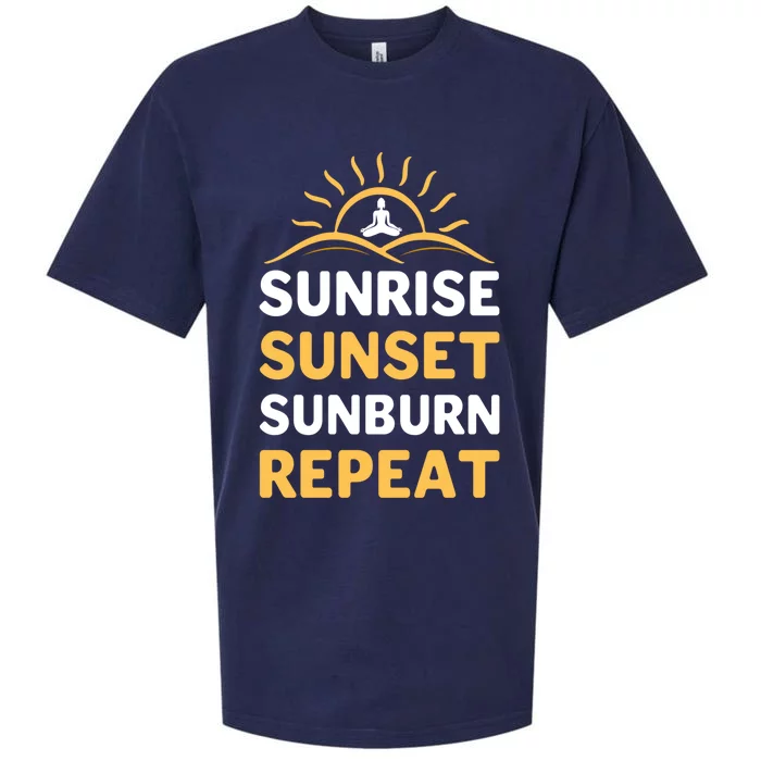 Sunrise Sunset Sunburn Repeat Gift Sueded Cloud Jersey T-Shirt