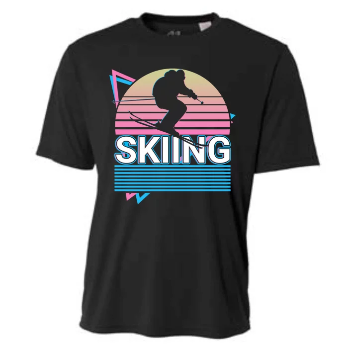 Skiing Skier Ski Retro Gift Cooling Performance Crew T-Shirt