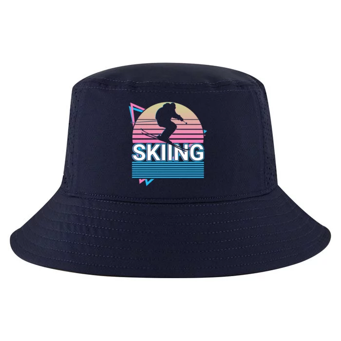 Skiing Skier Ski Retro Gift Cool Comfort Performance Bucket Hat