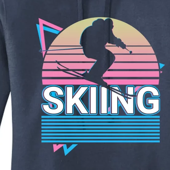 Skiing Skier Ski Retro Gift Women's Pullover Hoodie