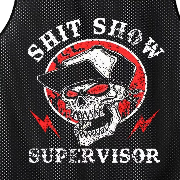 Shit Show Supervisor Skull Mesh Reversible Basketball Jersey Tank