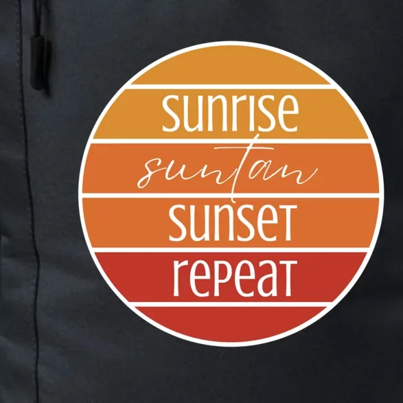 Sunrise Suntan Sunset Repeat Beach Surfer Sun Lover Sunburn Gift Daily Commute Backpack