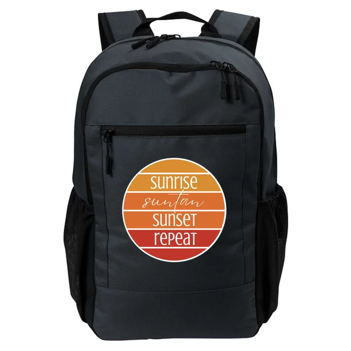 Sunrise Suntan Sunset Repeat Beach Surfer Sun Lover Sunburn Gift Daily Commute Backpack