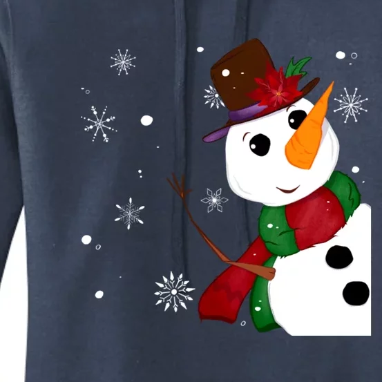 Snowman + Snowflakes Women's Pullover Hoodie