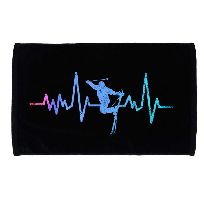 Skiing Skier Ski Instructor Heartbeat Winter Sports Ski Cool Gift Microfiber Hand Towel