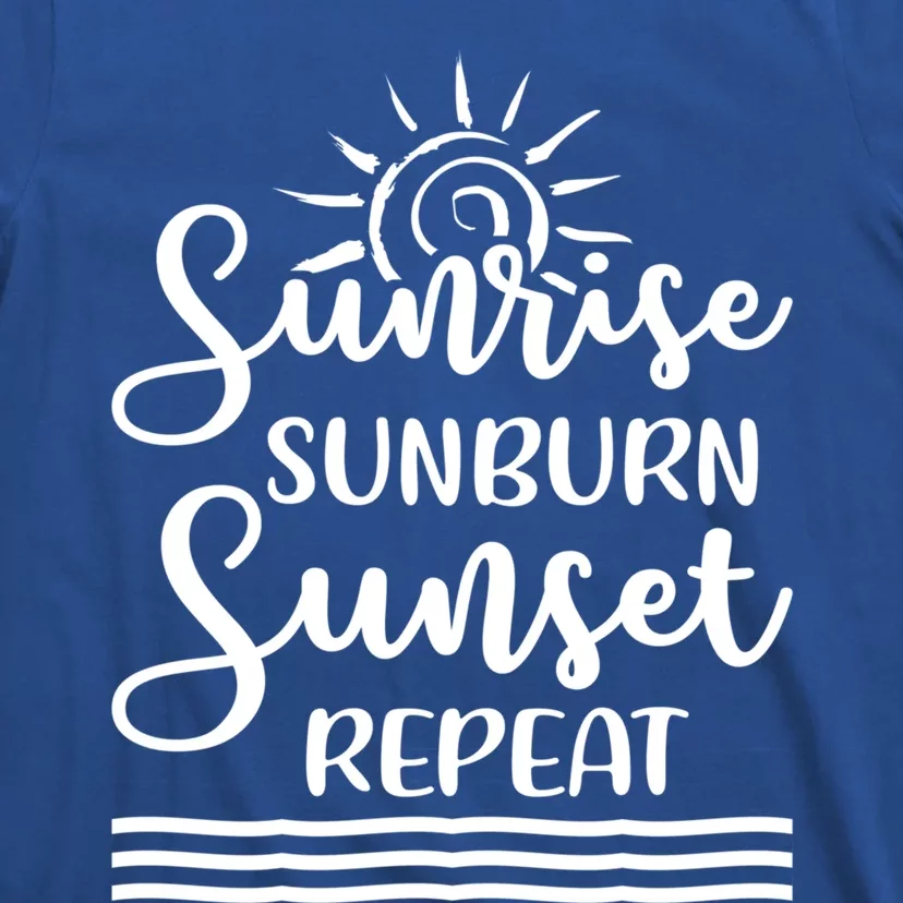 Sunrise Sunburn Sunset Repeat Funny Beach Summer Vacation Gift T-Shirt