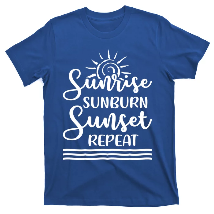 Sunrise Sunburn Sunset Repeat Funny Beach Summer Vacation Gift T-Shirt