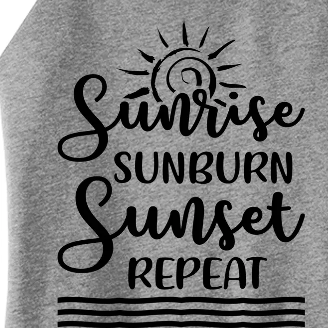 Sunrise Sunburn Sunset Repeat Funny Beach Summer Vacation Gift Women’s Perfect Tri Rocker Tank