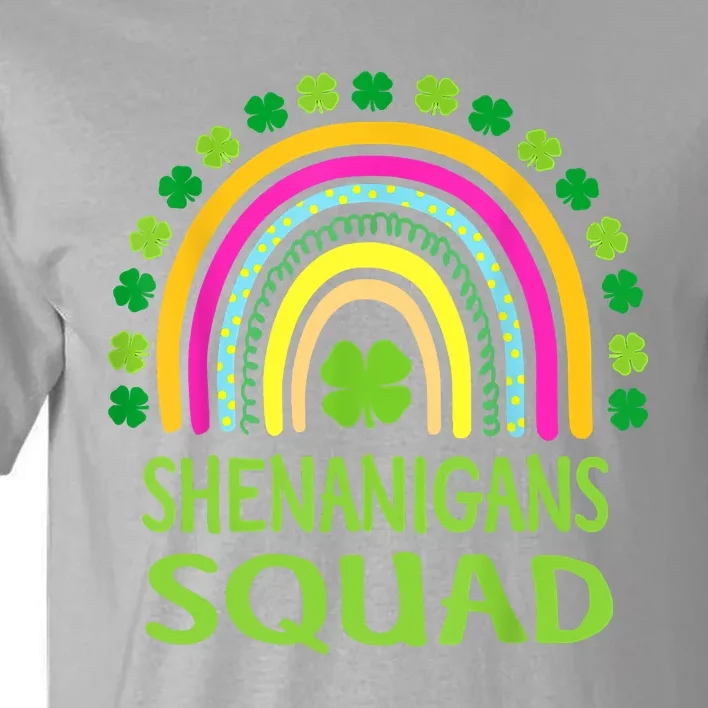 Shenanigans Squad St Patrick's Day Rainbow Shamrock Tall T-Shirt