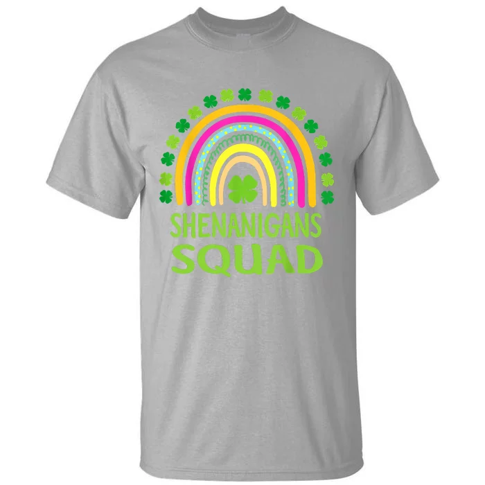 Shenanigans Squad St Patrick's Day Rainbow Shamrock Tall T-Shirt