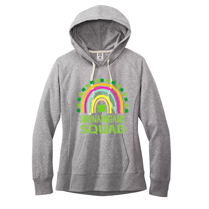 Shenanigans Squad St Patrick's Day Rainbow Shamrock Women's Fleece Hoodie