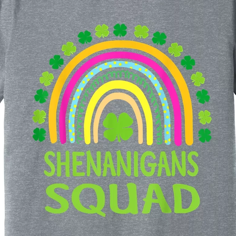 Shenanigans Squad St Patrick's Day Rainbow Shamrock Premium T-Shirt