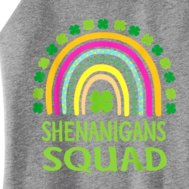 Shenanigans Squad St Patrick's Day Rainbow Shamrock Women’s Perfect Tri Rocker Tank