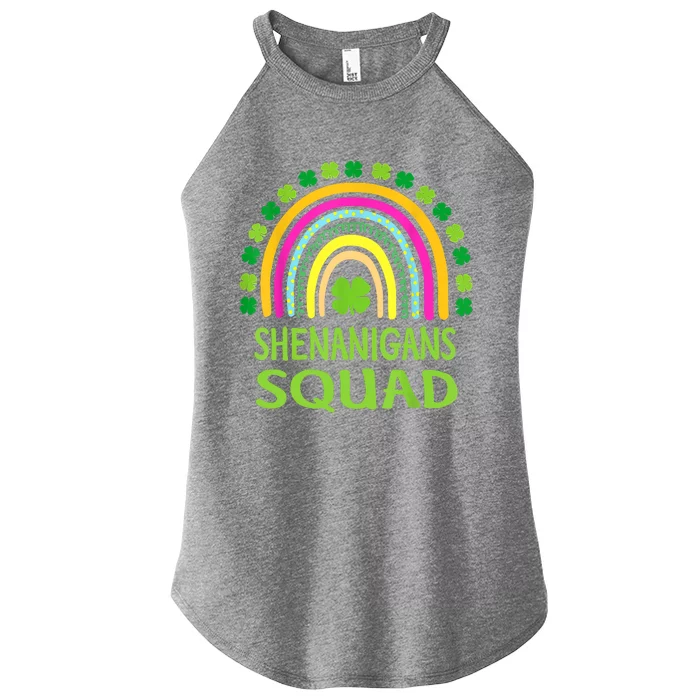 Shenanigans Squad St Patrick's Day Rainbow Shamrock Women’s Perfect Tri Rocker Tank