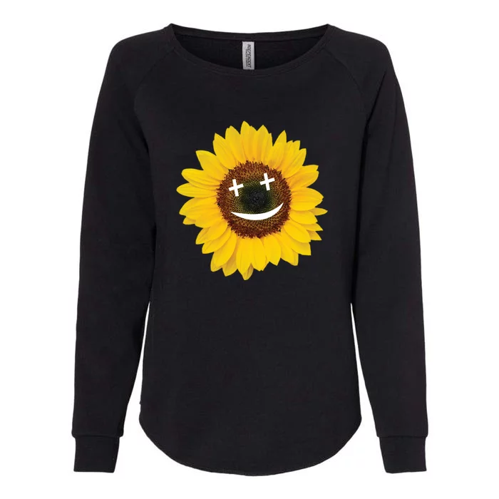 Smile Sunflower Womens California Wash Sweatshirt