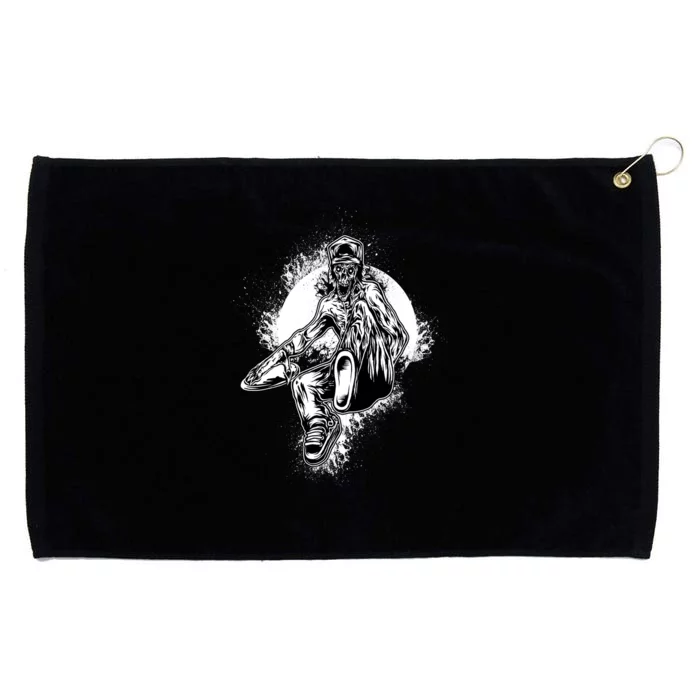 Skeleton Skateboarding Grommeted Golf Towel