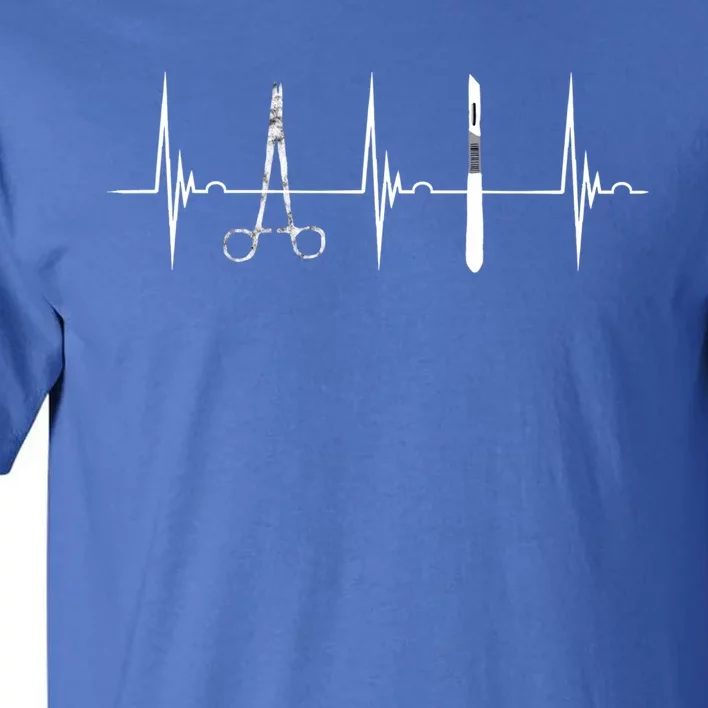 Surgical Scalpel Surgeon Heartbeat Ekg Pulse Nurse Surg Tech Funny Gift Tall T-Shirt