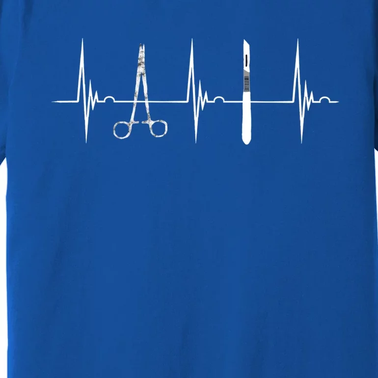 Surgical Scalpel Surgeon Heartbeat Ekg Pulse Nurse Surg Tech Funny Gift Premium T-Shirt