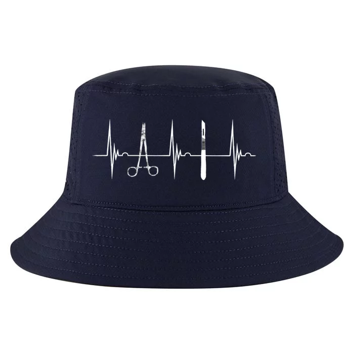 Surgical Scalpel Surgeon Heartbeat Ekg Pulse Nurse Surg Tech Funny Gift Cool Comfort Performance Bucket Hat