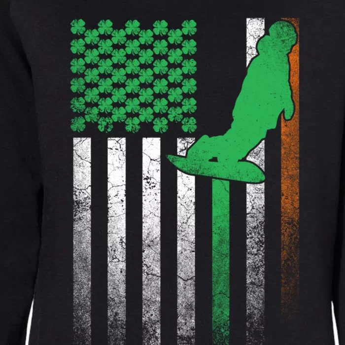 Snowboard Snow Ski Irish American Flag St Patricks Day Gift Womens California Wash Sweatshirt