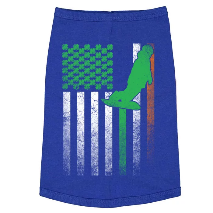 Snowboard Snow Ski Irish American Flag St Patricks Day Gift Doggie Tank