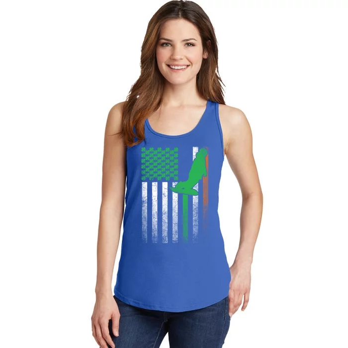 Snowboard Snow Ski Irish American Flag St Patricks Day Gift Ladies Essential Tank