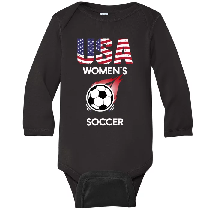 Support 'S Soccer Team USA Baby Long Sleeve Bodysuit