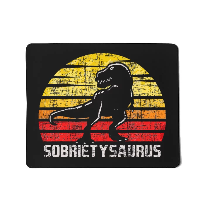 Sobrietysaurus Sober Sobriety Anniversary Recovery Aa Na Mousepad