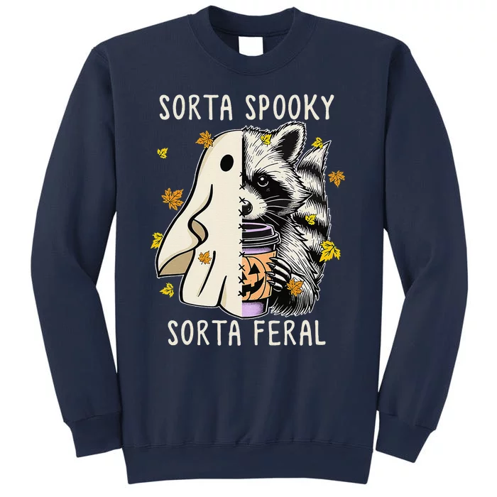 Sorta Spooky Sorta Feral Raccoon Halloween Feral Sweatshirt