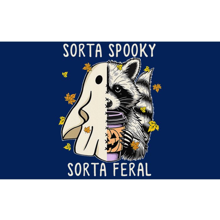 Sorta Spooky Sorta Feral Raccoon Halloween Feral Bumper Sticker