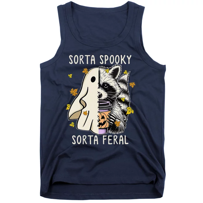 Sorta Spooky Sorta Feral Raccoon Halloween Feral Tank Top