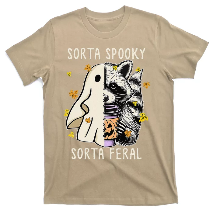 Sorta Spooky Sorta Feral Raccoon Halloween Feral T-Shirt