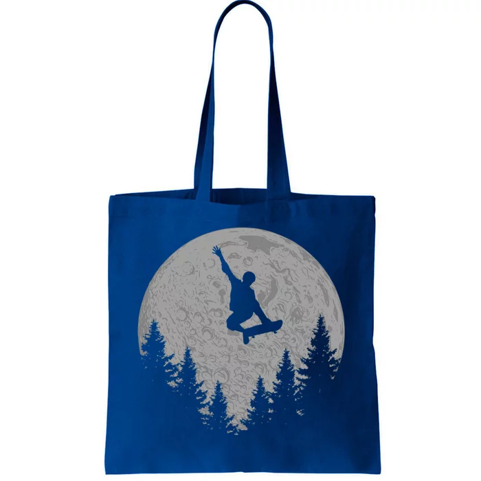 Skater Skateboard Stunt Moon Skater Gift Funny Gift Tote Bag