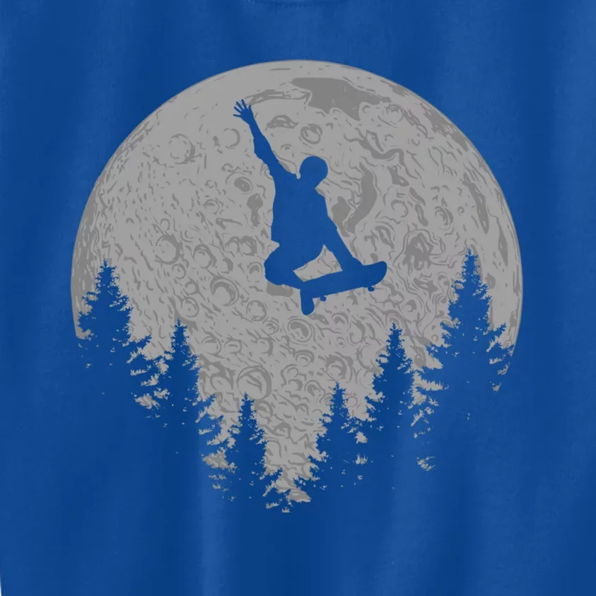 Skater Skateboard Stunt Moon Skater Gift Funny Gift Kids Sweatshirt