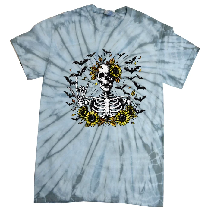 Spooky Season Skeleton Halloween Tie-Dye T-Shirt