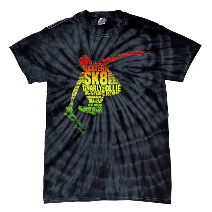 Skateboard Skater Slang Retro Skaterboarding Tie-Dye T-Shirt