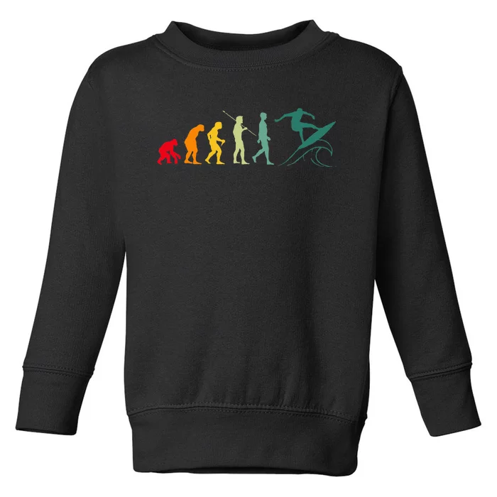 Surfboard Surf Surfer Surfboarder Vintage Retro Evolution Toddler Sweatshirt