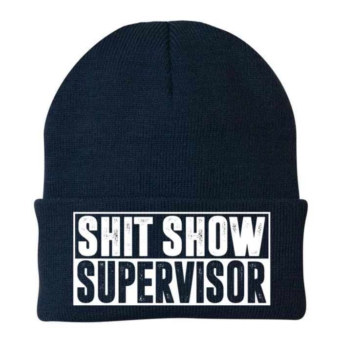 Shit Show Supervisor Funny Gift Knit Cap Winter Beanie