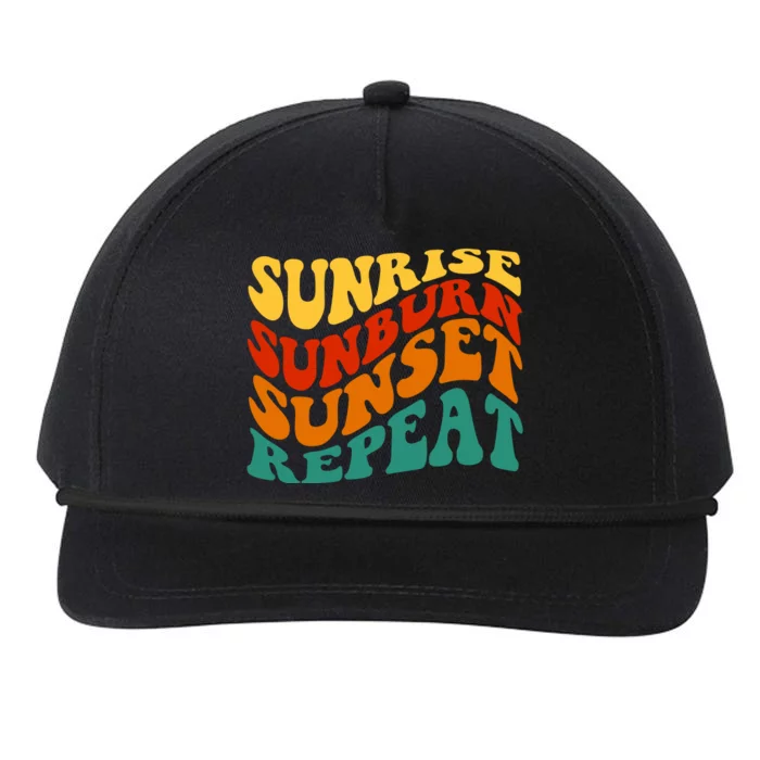 Sunrise Sunburn Sunset Repeat Retro Summer Snapback Five-Panel Rope Hat